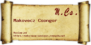 Makovecz Csongor névjegykártya