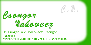 csongor makovecz business card